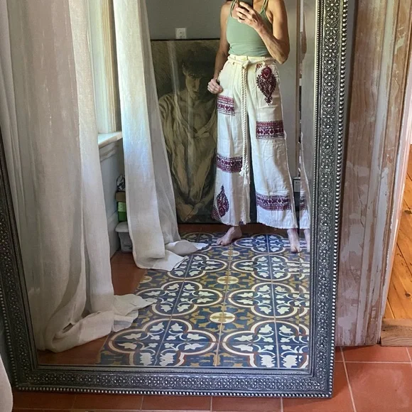 Free People distressed paisley patterned jeans - Picture 13 of 16